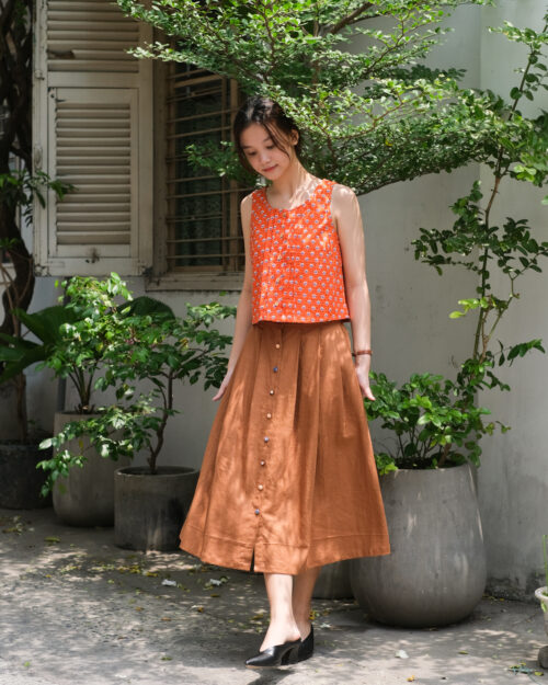 Nuts Skirt - Linen - Brown
