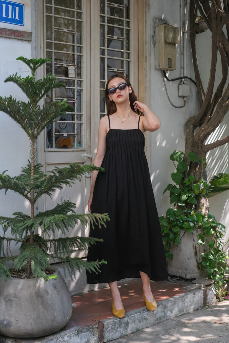 Pleated Dress - Black