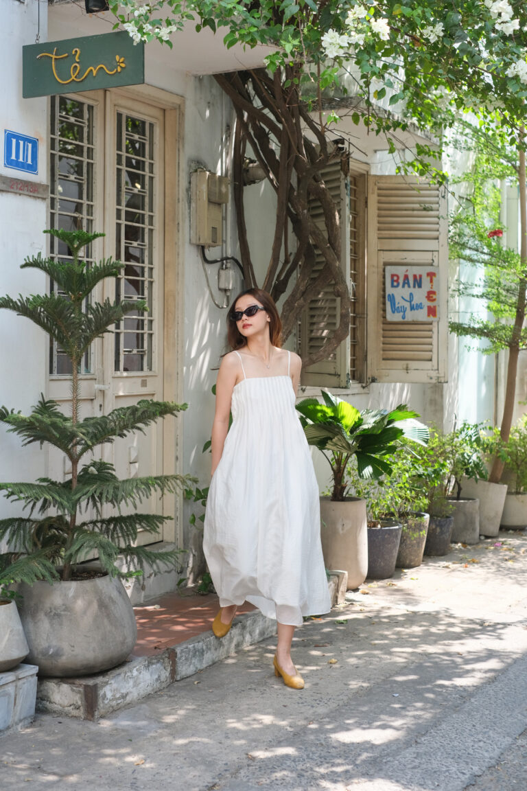 Pleated Dress - White