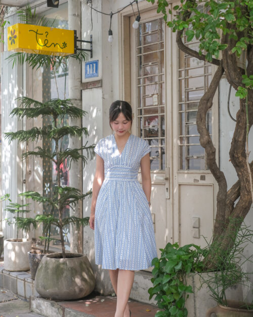 Cloud - Blue Florals Striped